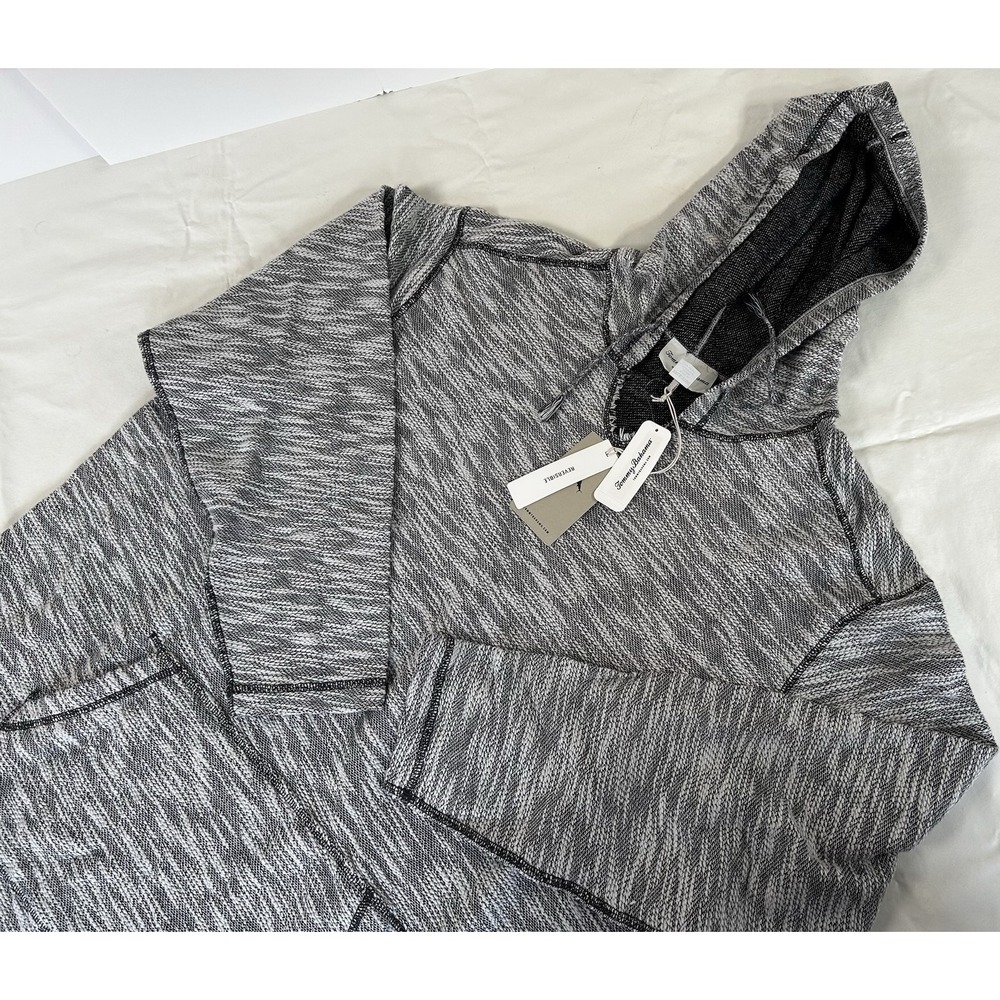 NWT Men's Tommy Bahama Pacific Flip Baja Pullover Reversible Hoodie 2XLBT Grey